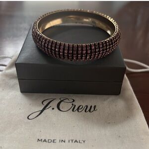 J. Crew Crystal Studded Bangle Bracelet. Classic Pink. M/L.